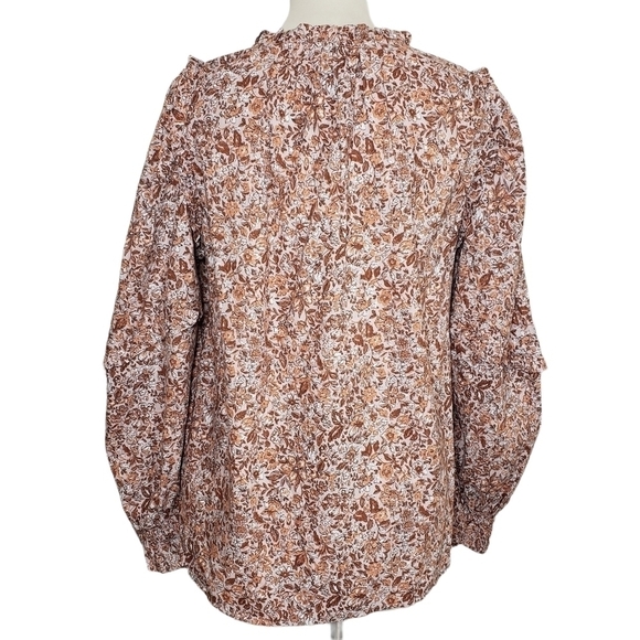 Universal Thread Women's Floral Print Mauve Top - Picture 4 of 9